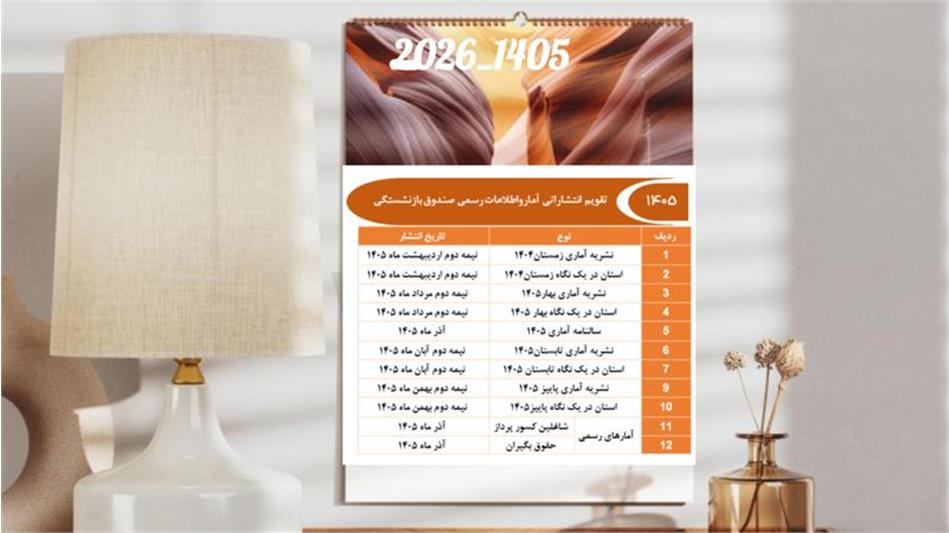 تقویم انتشار آمار و اطلاعات رسمی صندوق بازنشستگی کشوری (سال1405)